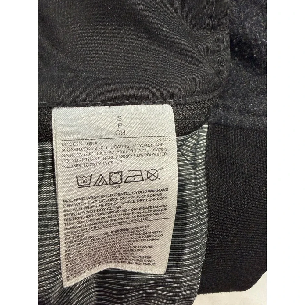 Banana Republic Mens Charcoal Gray Bomber Jacket Quilted Bib Layered Small